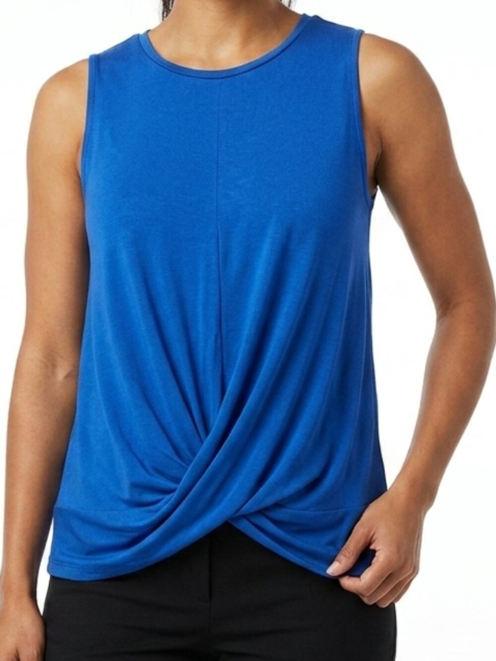 Studio Sleeveless Crossover Drape Front Pull On Top NEW- Sz. Med